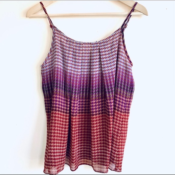 CAbi Pleated Tank Top Hoodstooth #555 Spaghetti Straps XL New Without Tags - Picture 2 of 16